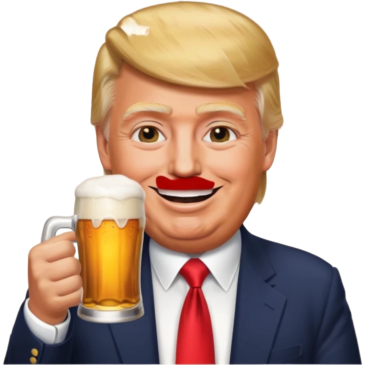 Donald trump drinking a beer emoji