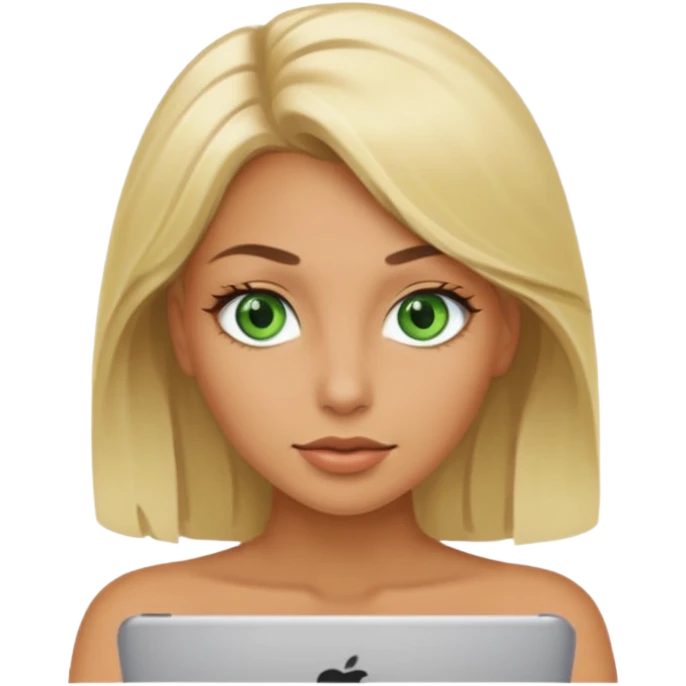 Hot, topless (with her tits out), green eyed, blonde   emoji