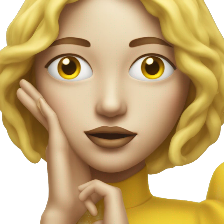 yellow skinned figure with eyes closed make it show its nails like the original photo I sent  emoji