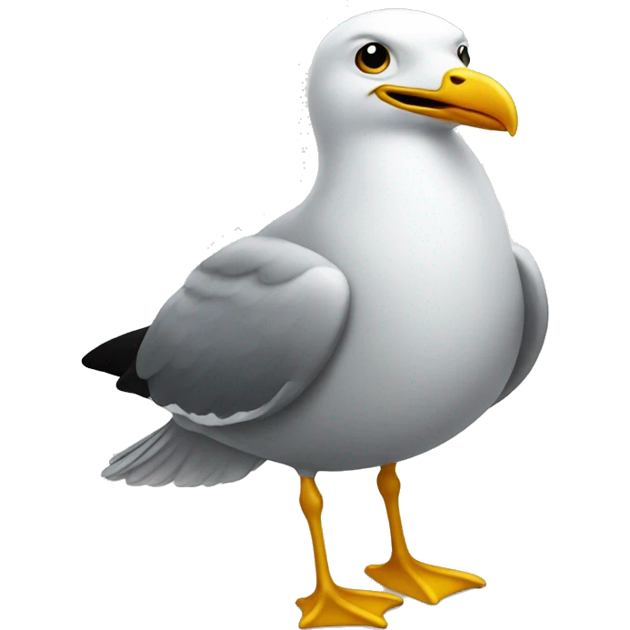 Seagull standing on business emoji
