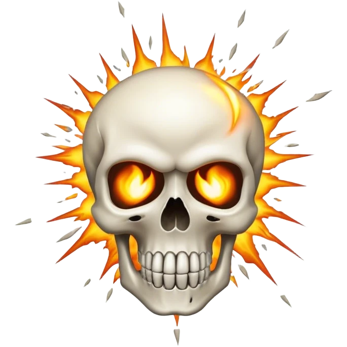 Skull blowing up emoji
