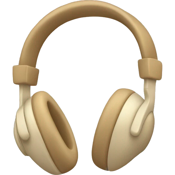 beige apple headphones with beige bows emoji