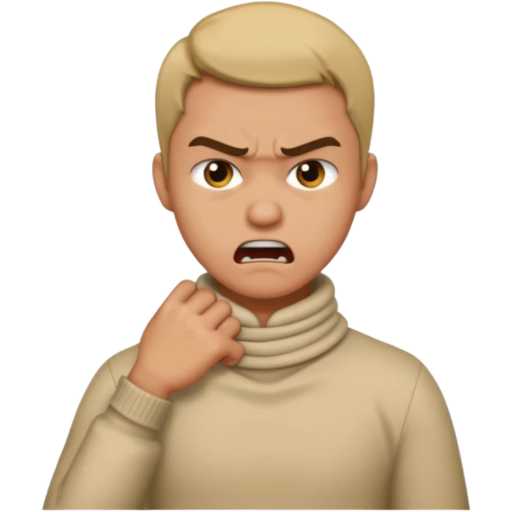 someone grabbing their neck and acting angry emoji