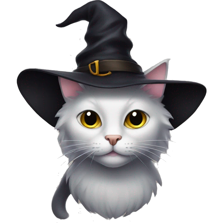 Black cat in a witch hat emoji