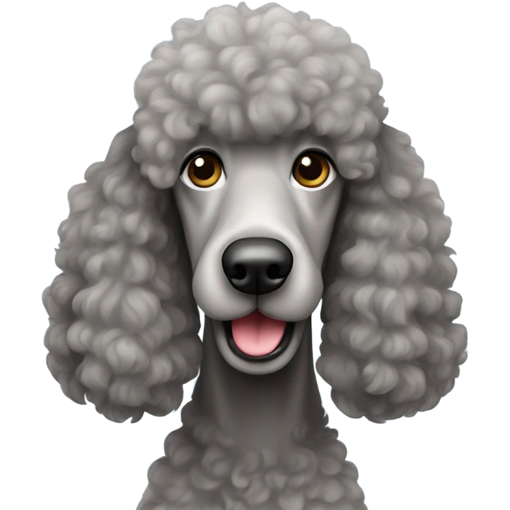 Gray standard poodle emoji