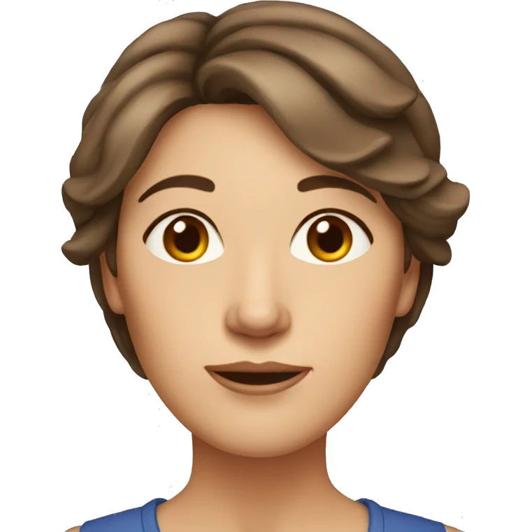 middle age women that has brown hair and brown eyes emoji