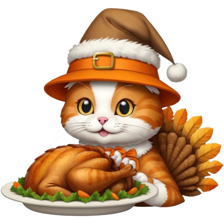 Thanksgiving turkey cat emoji