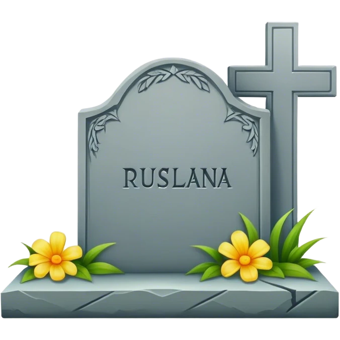 Grave stone with the name of Ruslana Where just the name Ruslaana is written emoji