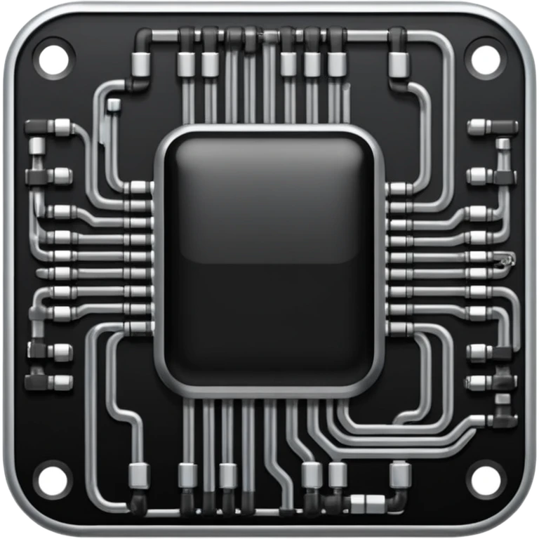 realistic black microcircuit emoji
