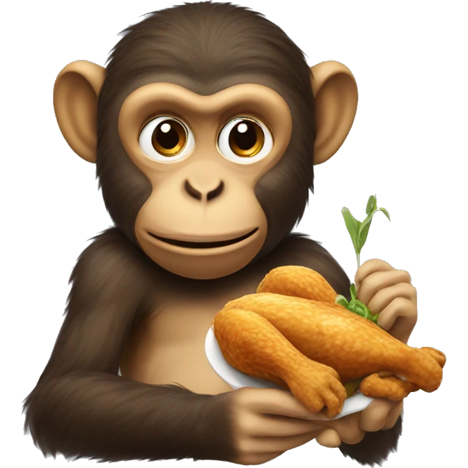 Monkey eating chicken emoji
