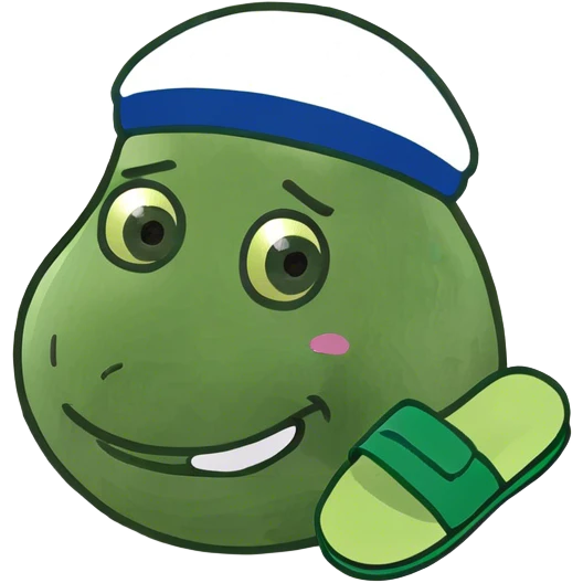An emoji holding a slipper  emoji