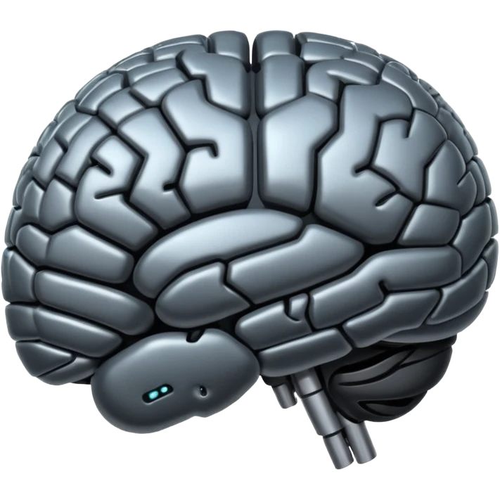   Create an emoji in which it is representing AI brain in black color professional and luxury  AI emoji