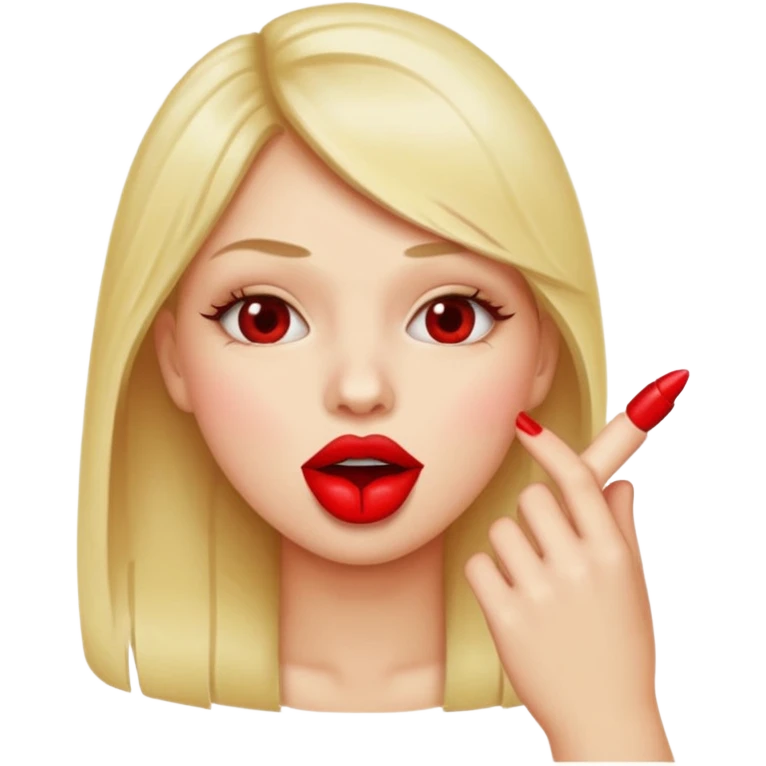 una boca mordiendo un dedo emoji