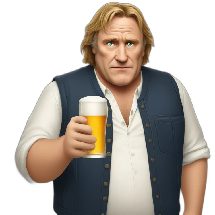 depardieu hold two beers emoji