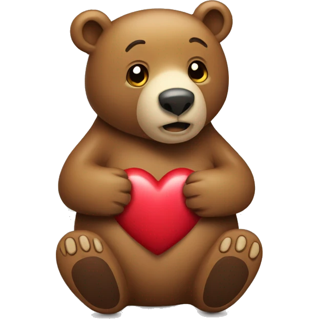 Bear hugging heart emoji