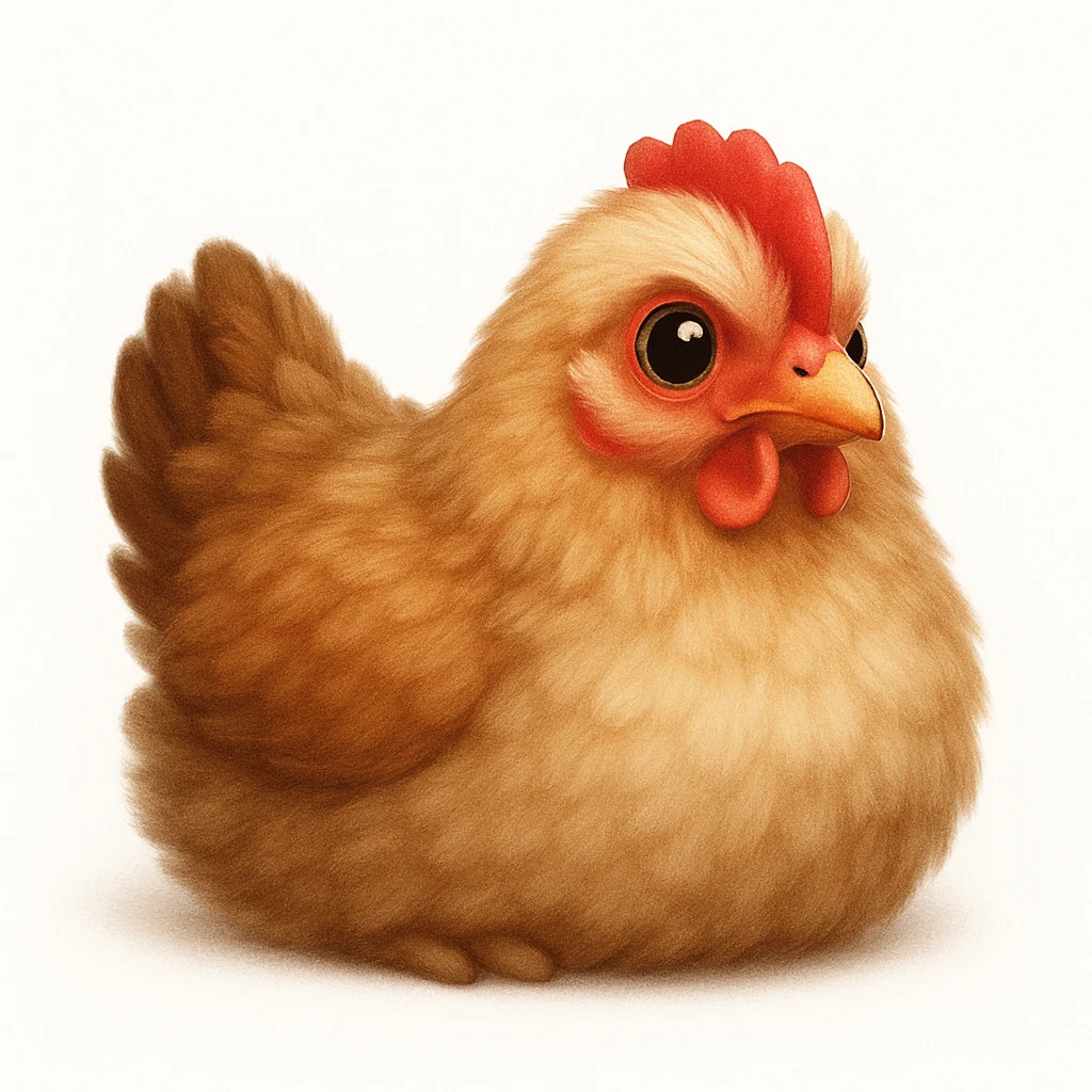 realistic, fluffy hen emoji emoji