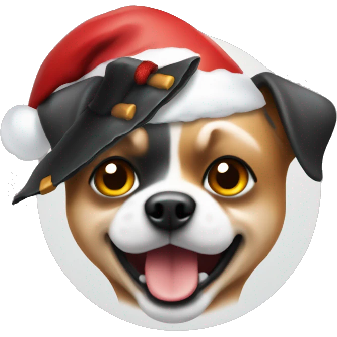 Friday the 13th, Jason wearing a Santa hat and holding a Chihuahua emoji