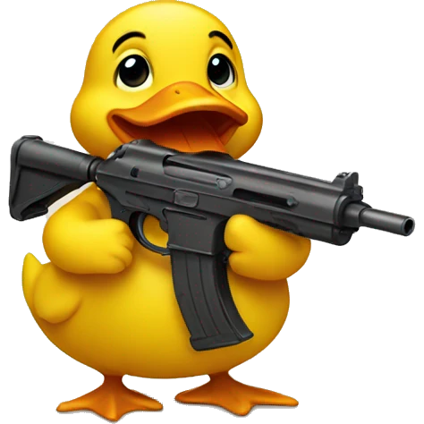 ducky holding a toy-gun emoji