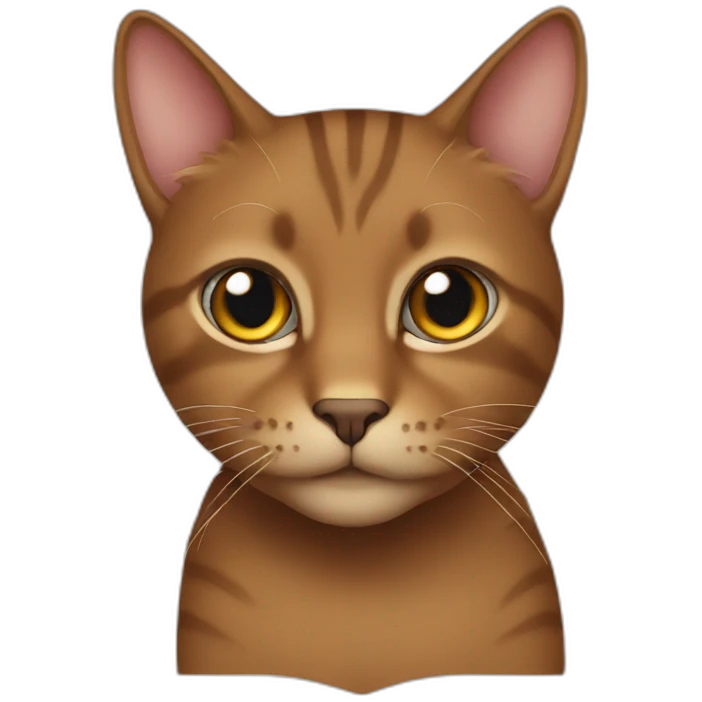 brown cat with long emoji