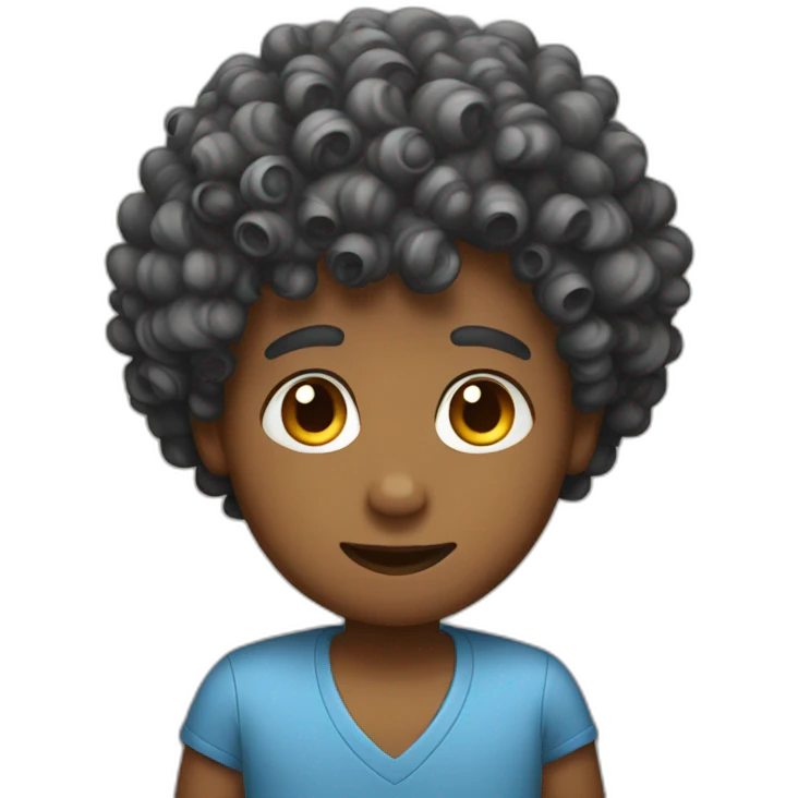 Curly hair boy emoji