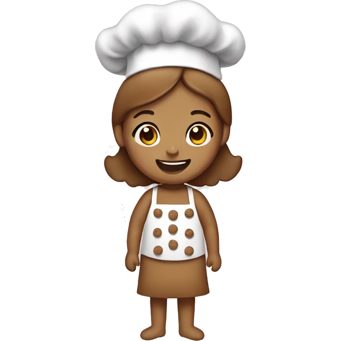 Girl cook gingerbread man emoji