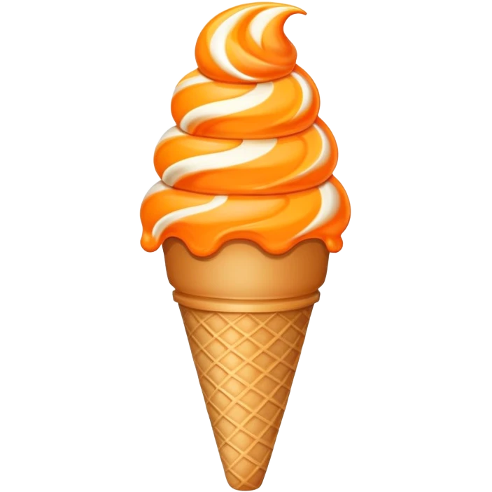 Ice cream cone swirl orange creamsicle emoji