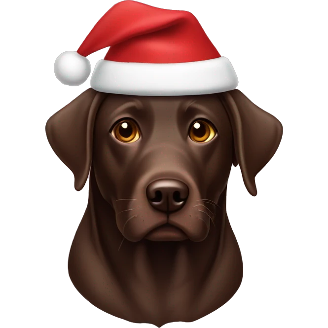 Chocolate lab Santa hat  emoji