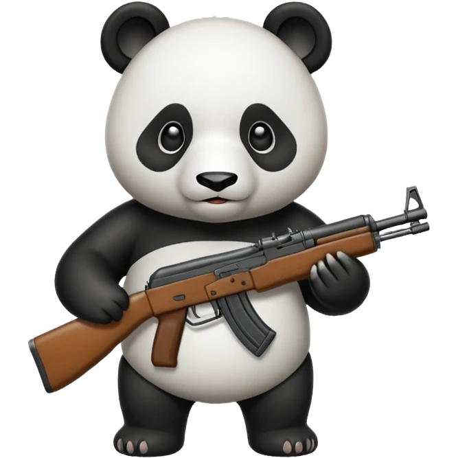 PANDA WITH one AK47 emoji