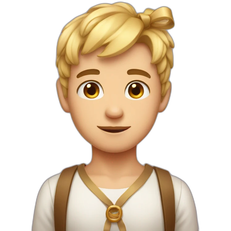 cute fair boy with bow on head  emoji