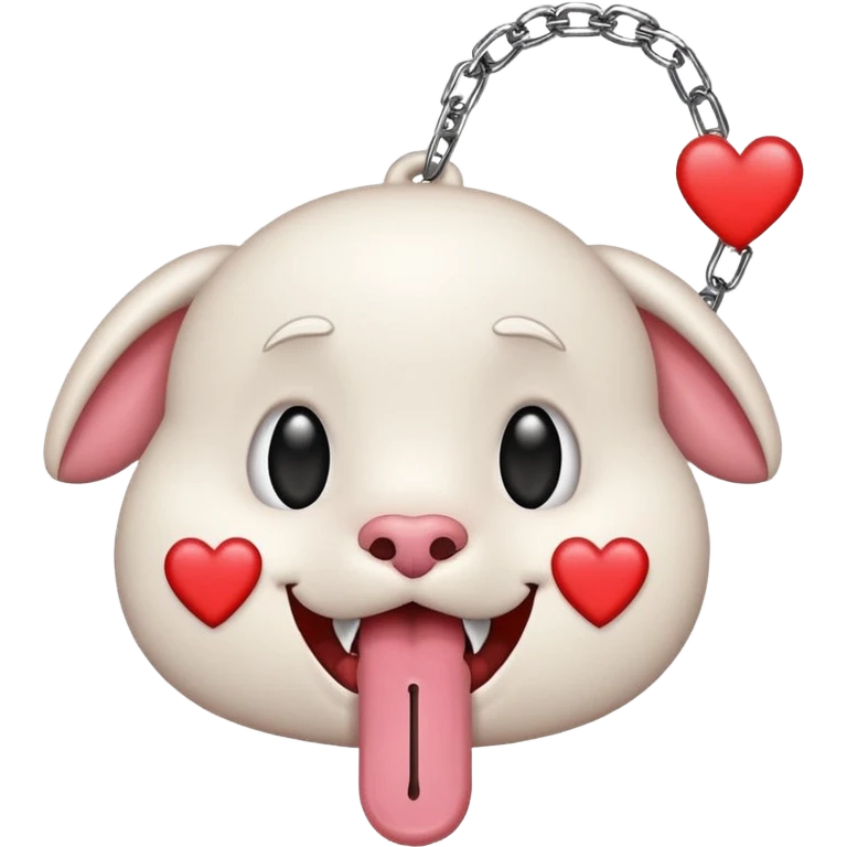 heart eyes face with tongue out on leash emoji