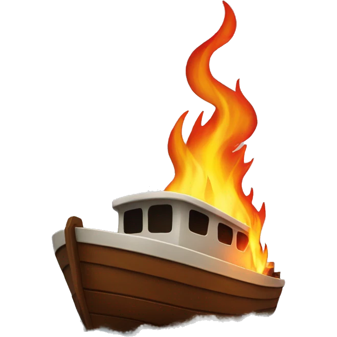 boat on fire emoji