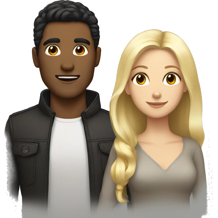 Handsome guy with dark hair and blonde girl emoji