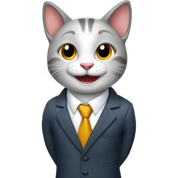 HAPPY cat in business suit emoji