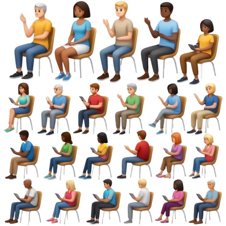 people facing away sitting in chairs emoji