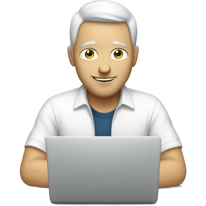 white man working on laptop emoji