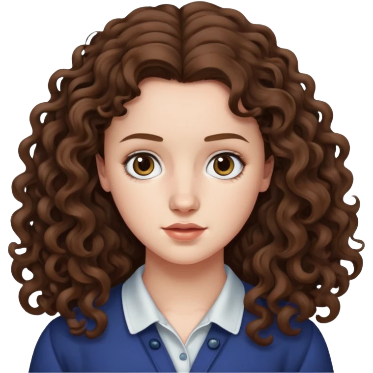 Hannah Baker from Thirteen Reasons Why with long curly brown hair emoji