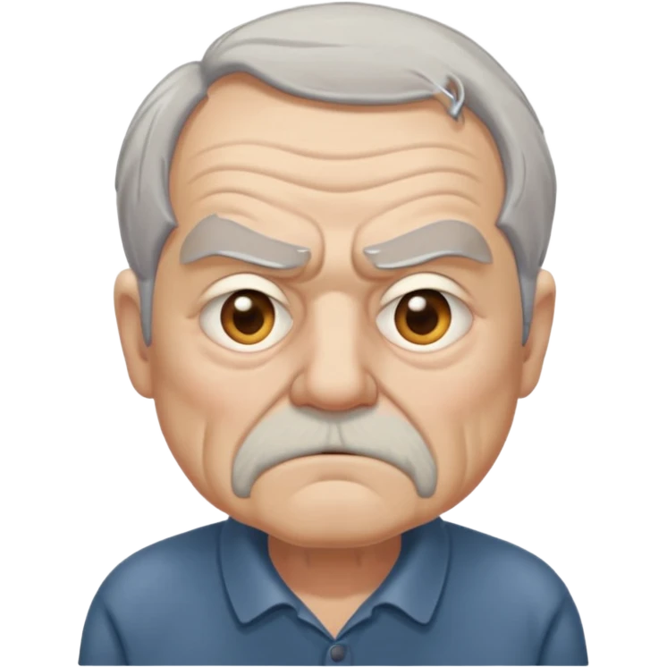 Grumpy old man with one blind eye emoji