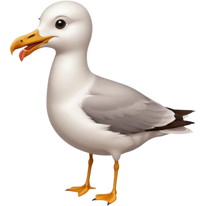 seagull eating bread emoji