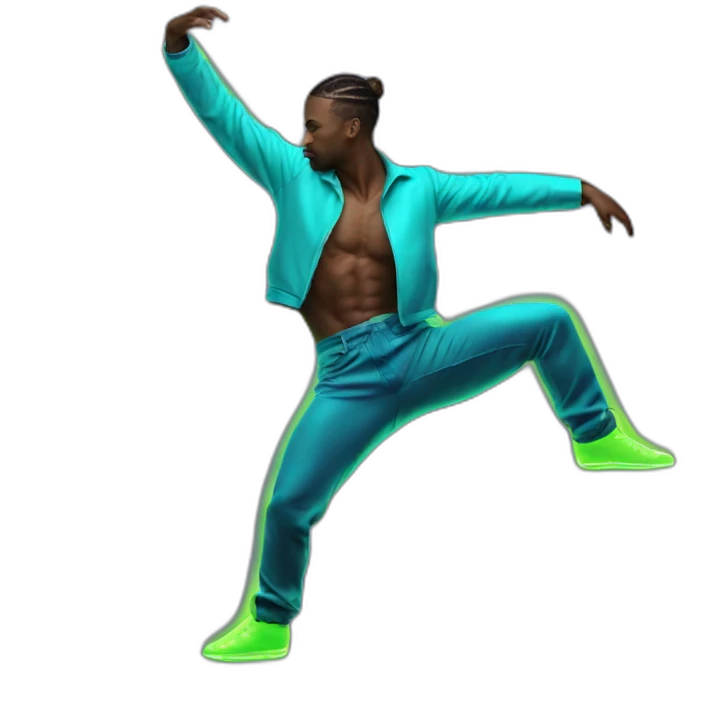  male dancer big booty neon sign style emoji
