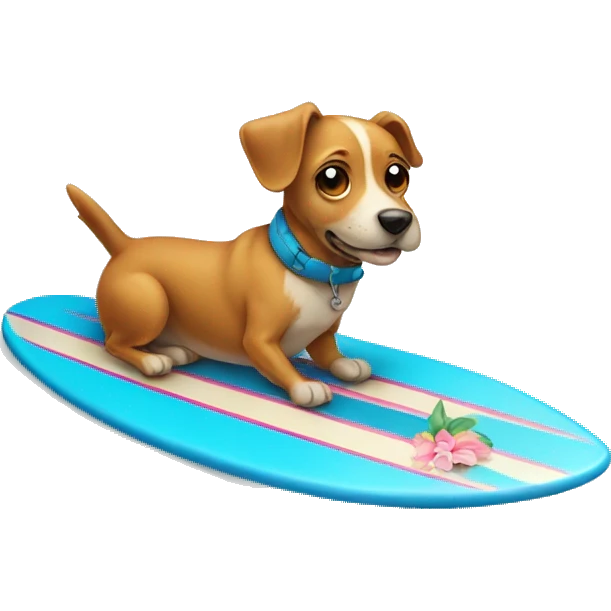 Dog on a surf board emoji