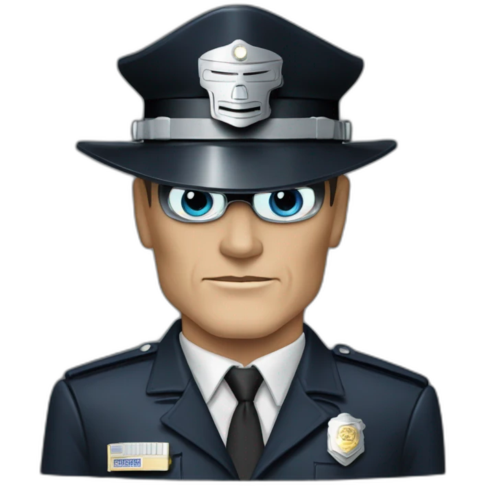 the T-1000 from the movie Terminator 2 as a cop emoji