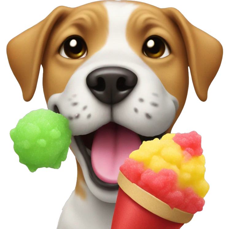 Dog eating snow cone  emoji