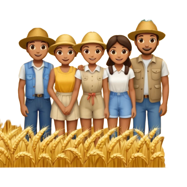 people happy satisfied with wheat arround emoji