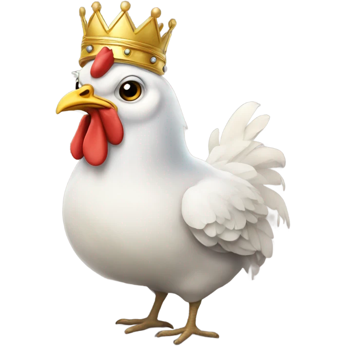 Snobby chicken wearing a crown emoji