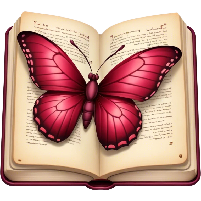 Spellbook Burgundy butterfly emoji