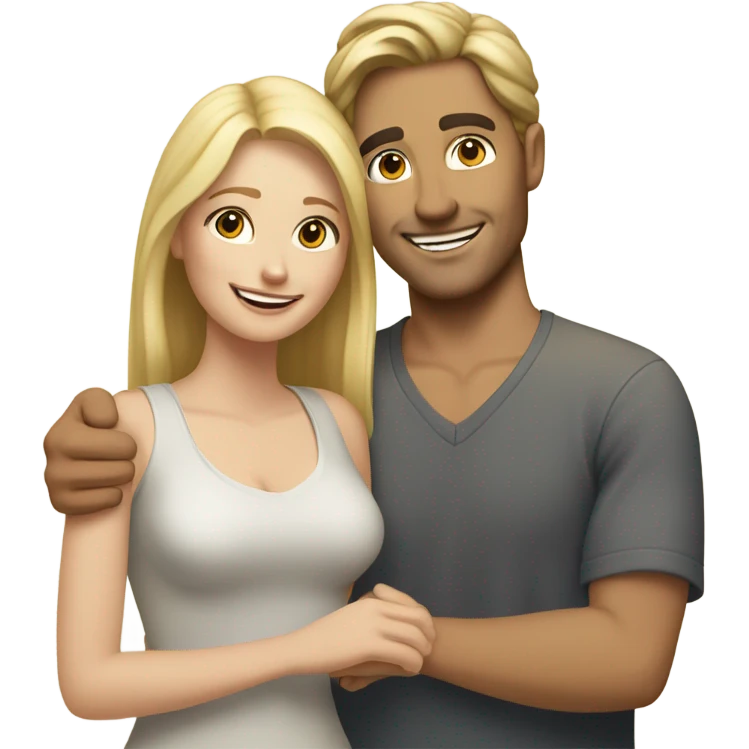 Caucasion male Loving blonde woman  emoji