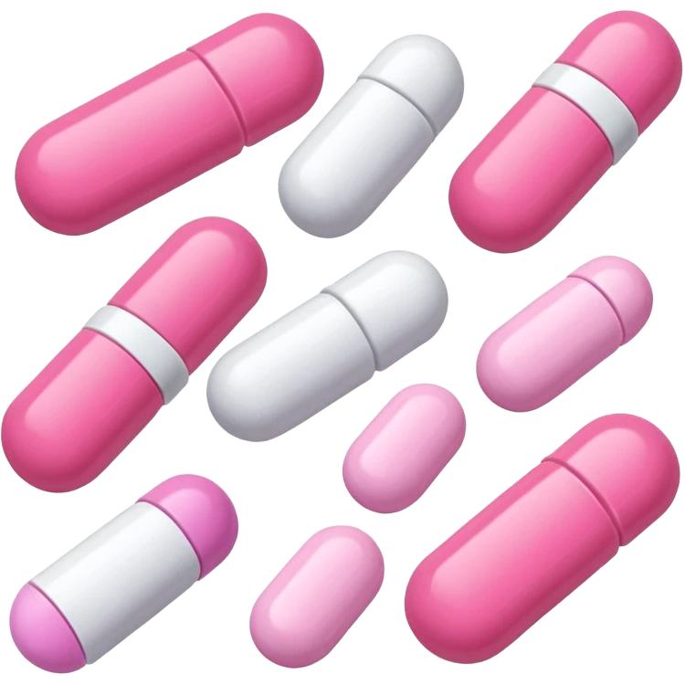 pink and white medications emoji
