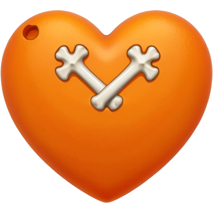 orange heart with a bone through it emoji