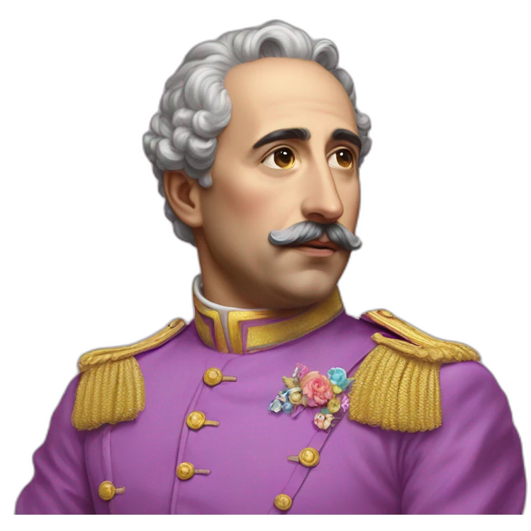 Hyperrealist Francisco franco in a unicorn lgtbi emoji