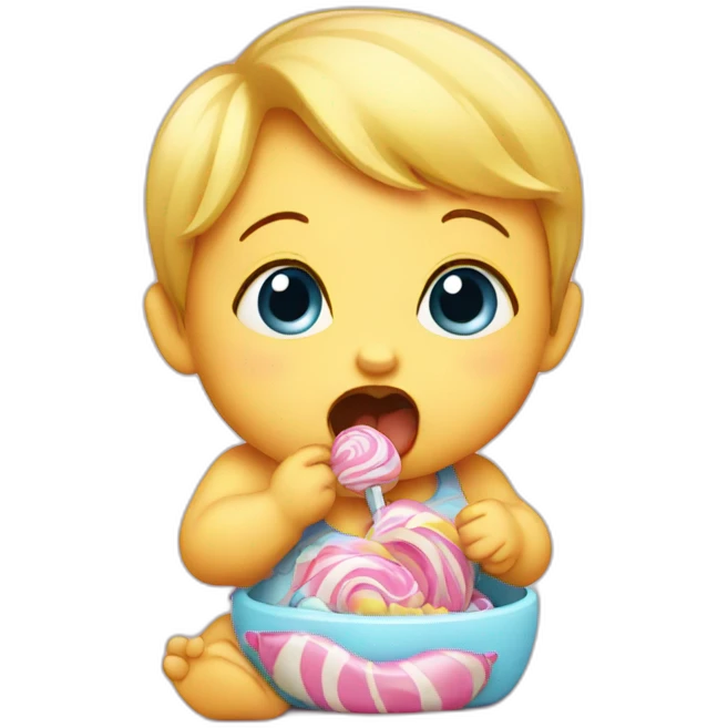 Baby eating a candy  emoji